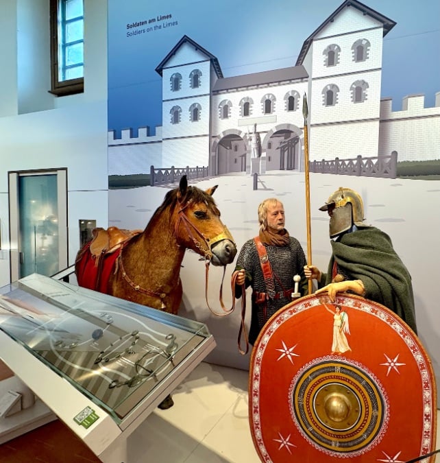 Saalburg Fort horse, shield, and armor exhibit © Scott Kendall