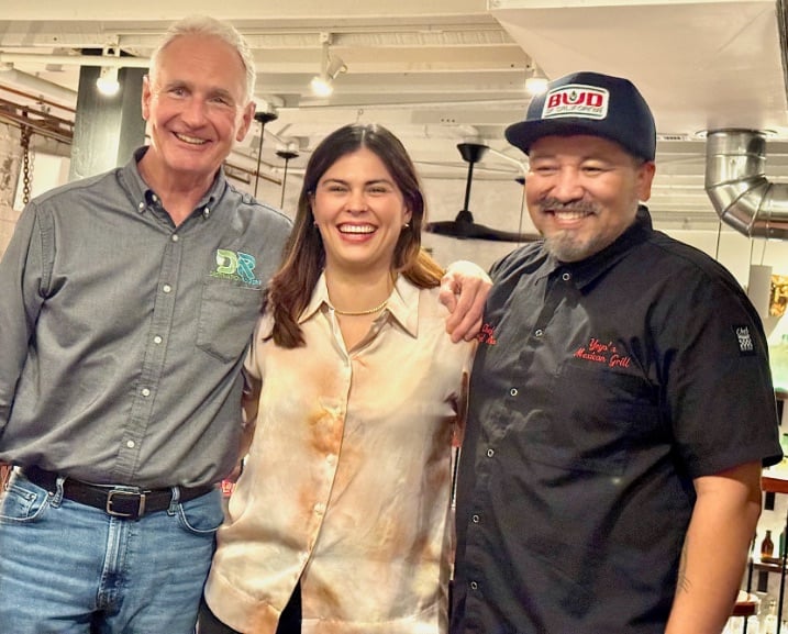 Yeyo's JR Shaw with Destination Rogers, Beverage Manager Daniella, and owner and chef Rafael © Scott Kendall