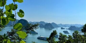 Halong Bay view of islands from Ti Top Island © Scott Kendall