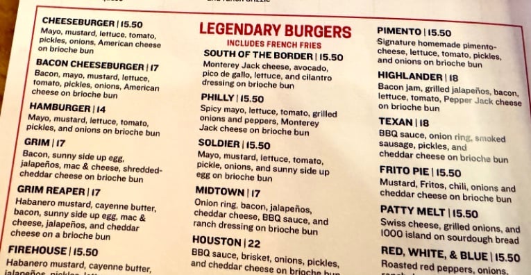 Legendary Burgers at Lankford's © Lankford's