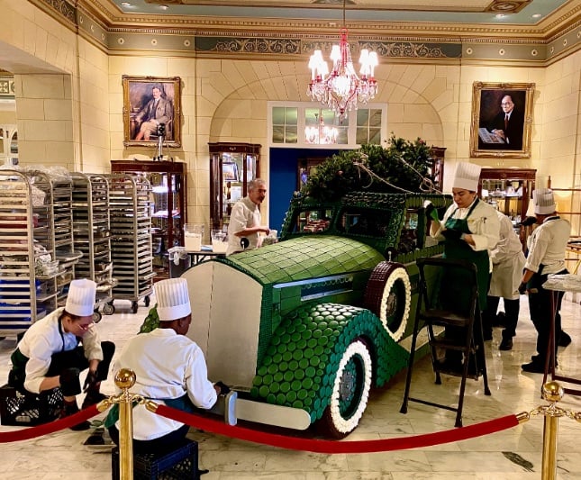 Gingerbread car with culinary team at The Broadmoor from previous year © Scott Kendall 
