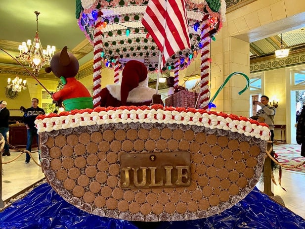 "Julie" Holiday Boat made of gingerbread and candy from another previous year © Scott Kendall 