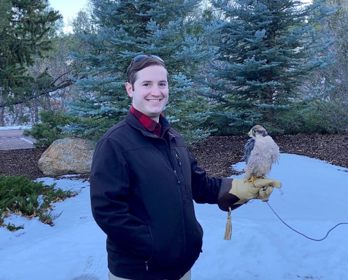 Will with Peregrine Falcon at The Broadmoor © Scott Kendall