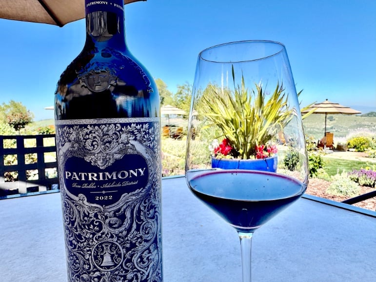 DAOU Patrimony with plant viewed through glass © Scott Kendall