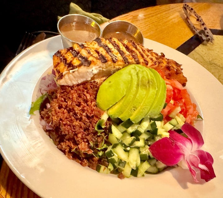 Aloha Grill blackened halibut © Scott Kendall