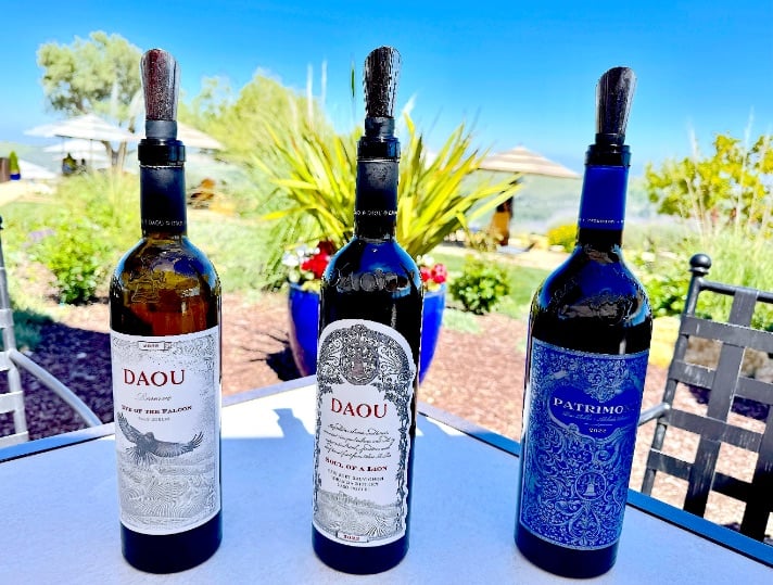 DAOU with three popular wines, at one of the best wineries in Paso Robles © Scott Kendall 