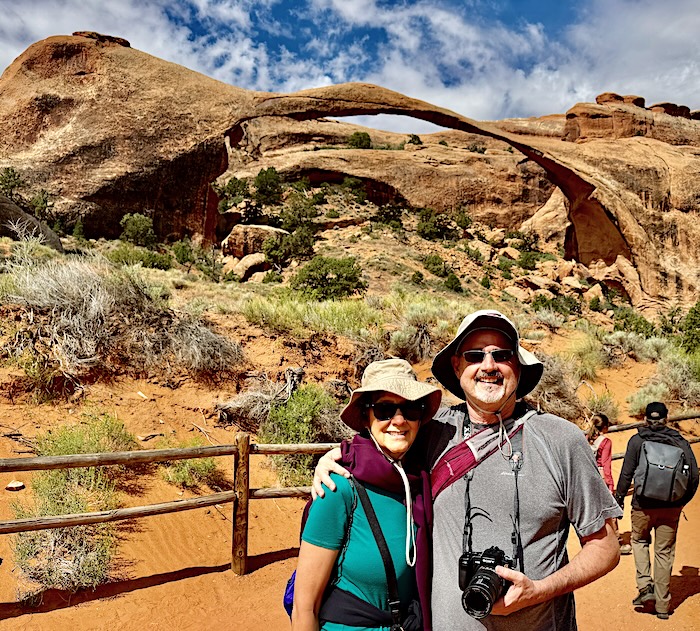 Landscape Arch in Arches NP with Julie and Scott