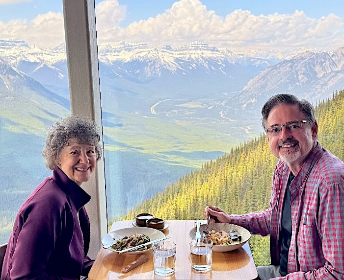Gondola Sky Bistro – Julie and Scott eating lunch with a view © Scott Kendall