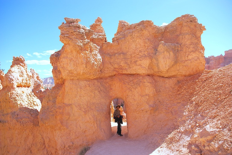 Julie in rock tunnel at Bryce Canyon © Scott Kendall