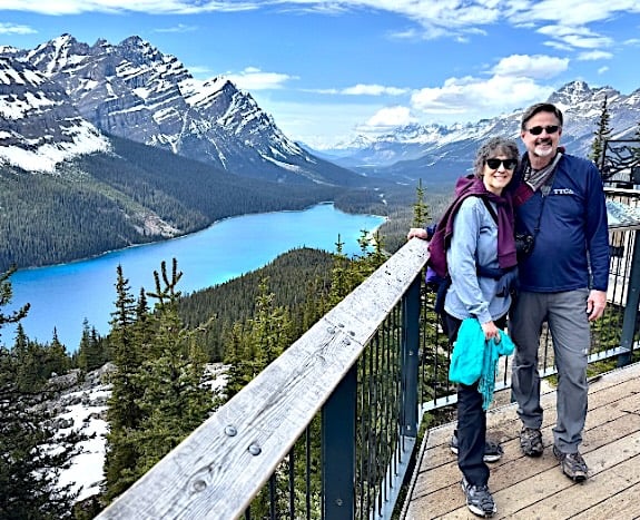 Peyto Lake overlook with Julie and Scott