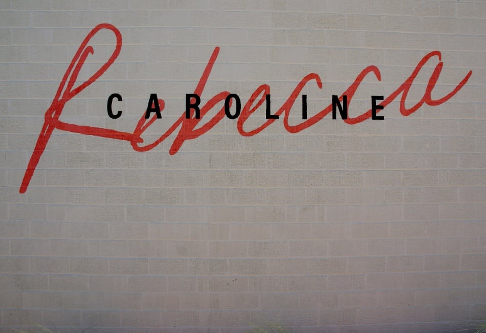 Rebecca Caroline red and black lettering © Scott Kendall