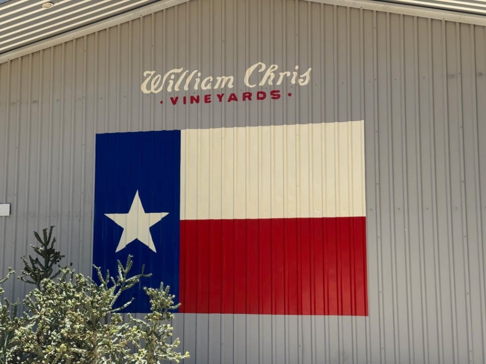William Chris Vineyards with Texas flag © Scott Kendall 
