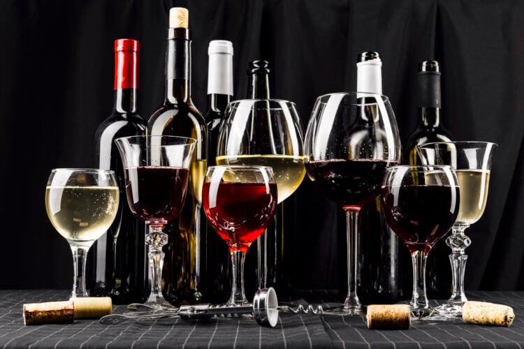 Wine glasses and bottles © Envato