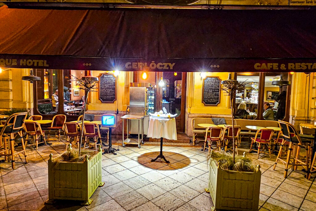 Gerlóczy Kávéház Restaurant is one of the lovely traditional restaurants we visited on our Taste Hungary food, wine, and history tour © Kevin Scanlon
