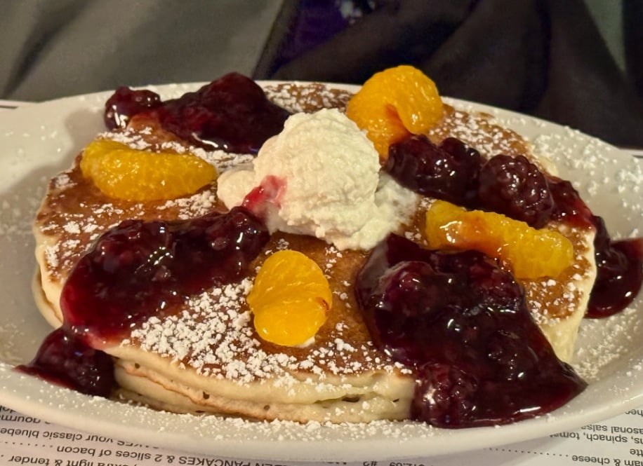 Joey's Pancake House fabulous orange blackberry ricotta pancakes © Scott Kendall