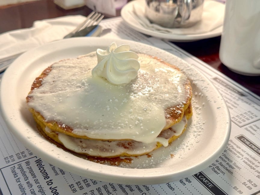 Joey's Pancake House popular pumpkin pancakes © Scott Kendall