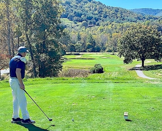 Springdale Golf Course with Ashley, course pro, ready to tee off © Scott Kendall 