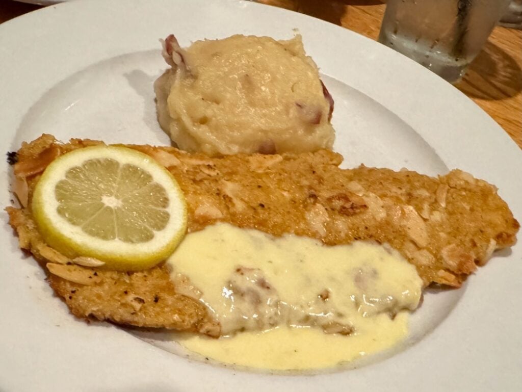 Sweet Onion Almond Encrusted Trout © Scott Kendall