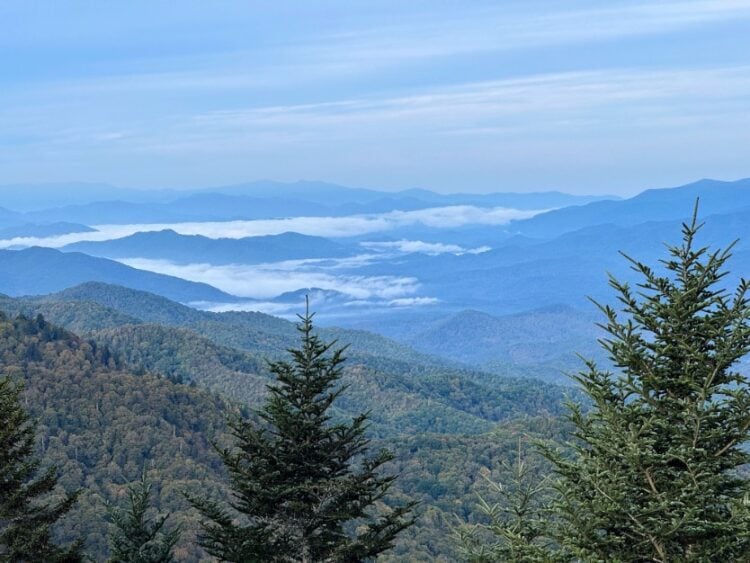 Waterrock Knob with clouds in the distance © Scott Kendall