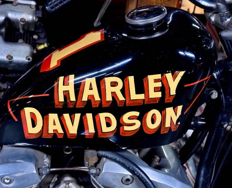 Dale's Wheels Through Time – Harley Davidson orange on black © Scott Kendall
