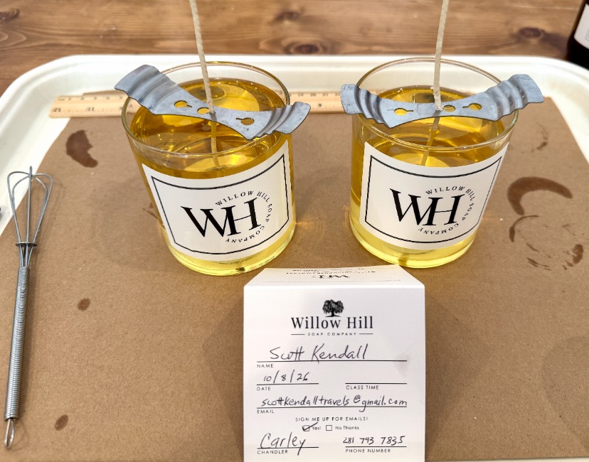 Willow Hill Candles made in class © Scott Kendall